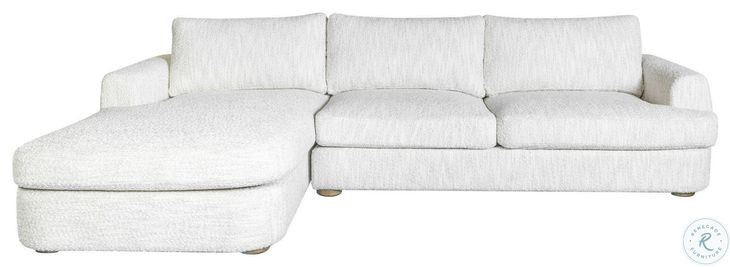 Reid Snow Fleck Performance Fabric 123" LAF Rectangular Sectional Sofa