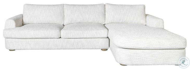 Reid Snow Fleck Performance Fabric 123" RAF Rectangular Sectional Sofa