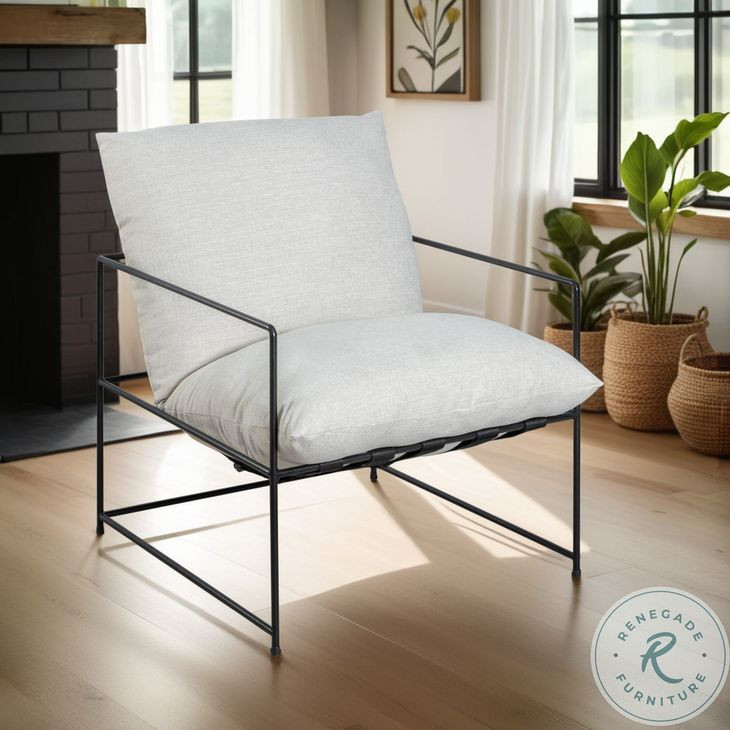 Rogan Soft Oat Performance Fabric Accent Chair