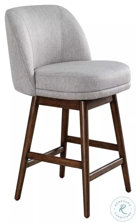 Sadie Taupe Upholstered Swivel 26" Counter Height Stool