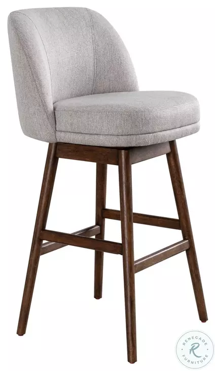 Sadie Taupe Upholstered Swivel 30" Bar Stool