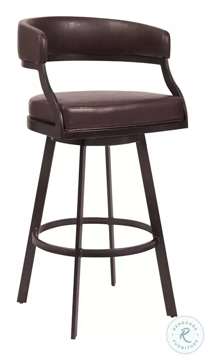 Dione Auburn Bay And Ford Brown Faux Leather 26" Counter Height Stool