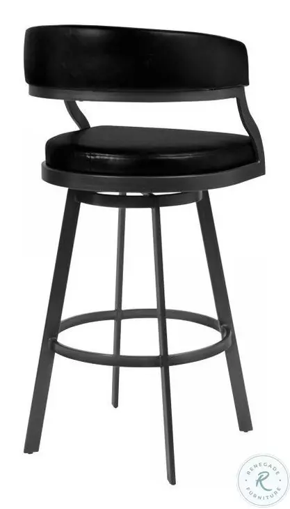 Dione Mineral And Vintage Black Faux Leather 26" Counter Height Stool