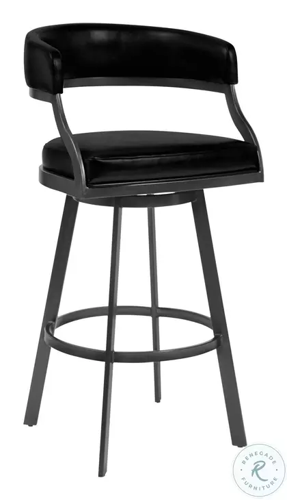Dione Mineral And Vintage Black Faux Leather 30" Bar Stool