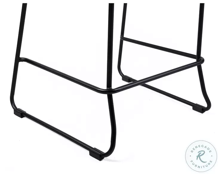 Shasta Black Rope Stackable 30" Outdoor Bar Stool Set of 2