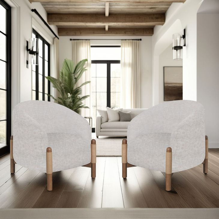 Stormy Butter Cream Upholstered Accent Chair