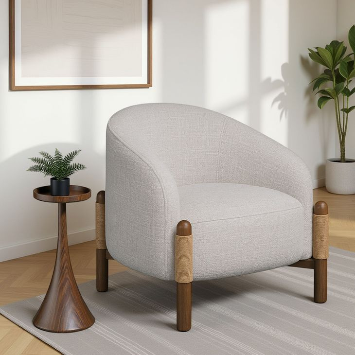 Stormy Butter Cream Upholstered Accent Chair