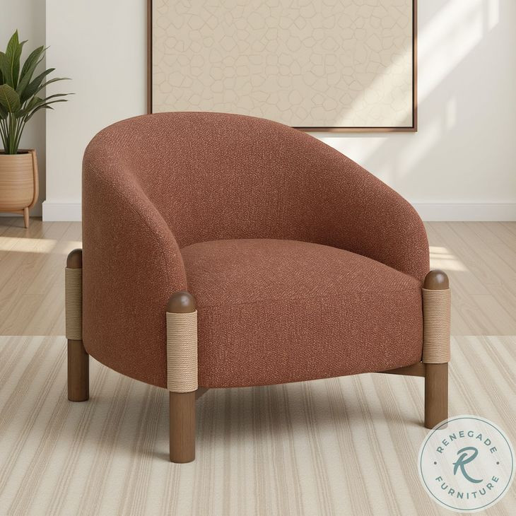 Stormy Salted Rust Performance Fabric Accent Chair