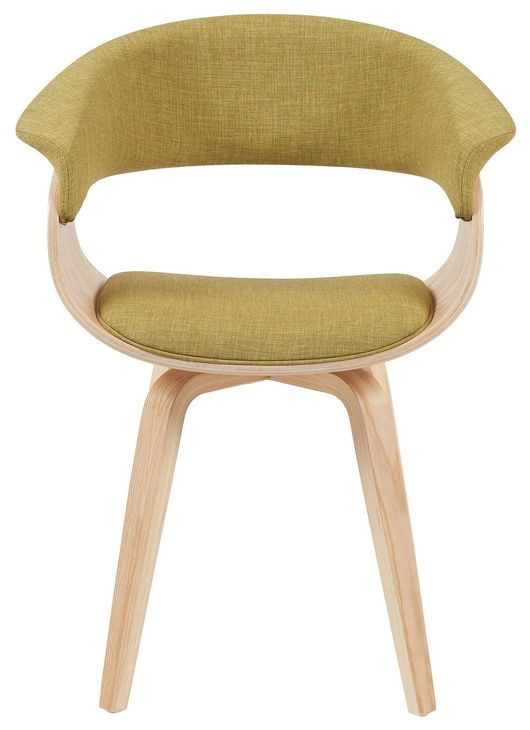 Summer Oak and Green Upholstered Dining Chair