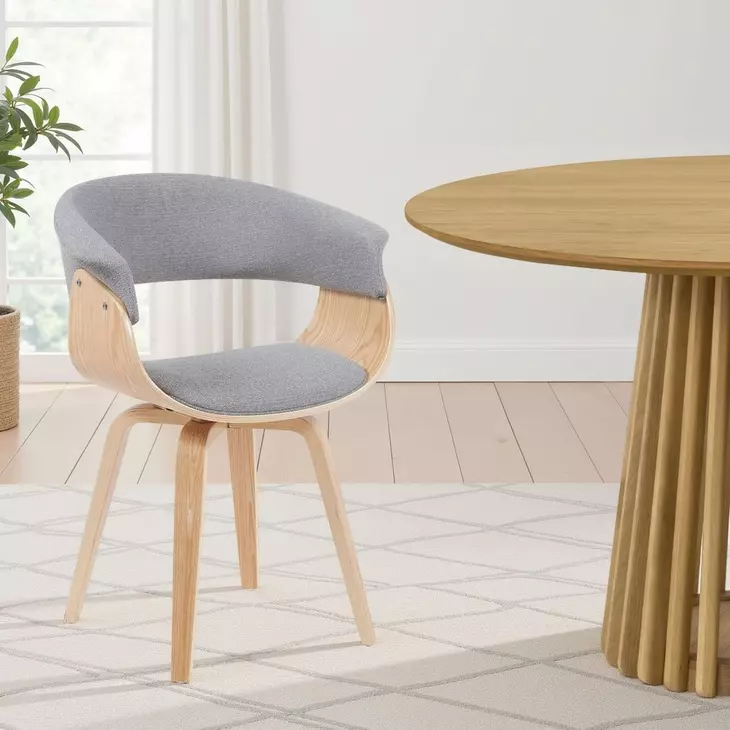 Summer Oak and Gray Upholstered Dining Chair