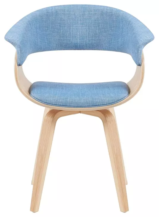 Summer Oak and Light Blue Upholstered Dining Chair