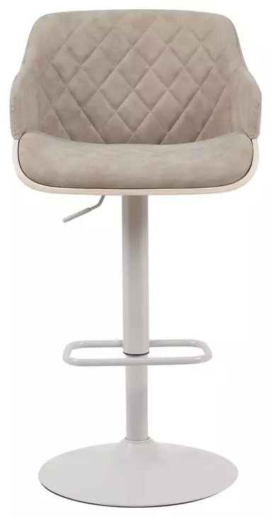 Toby Ivory and Vintage Taupe Upholstered Swivel Bar Stool