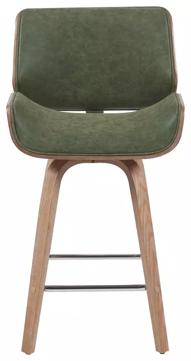 Tyler White Wash and Vintage Green Upholstered Swivel Counter Height Stool