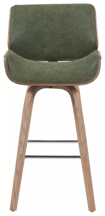 Tyler White Wash and Vintage Green Upholstered Swivel Bar Stool
