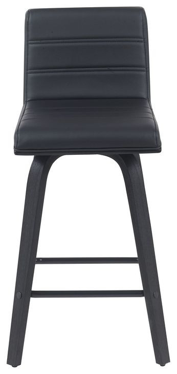 Vienna Brushed Black and Black Upholstered Swivel Counter Height Stool