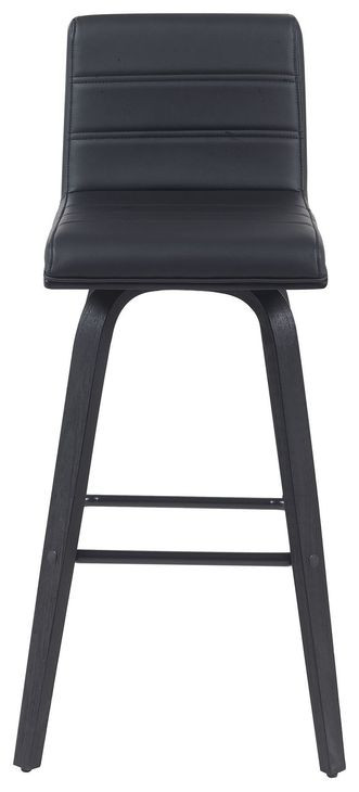 Vienna Brushed Black and Black Upholstered Swivel Bar Stool