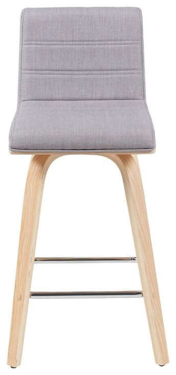 Vienna Oak and Gray Upholstered Swivel Counter Height Stool