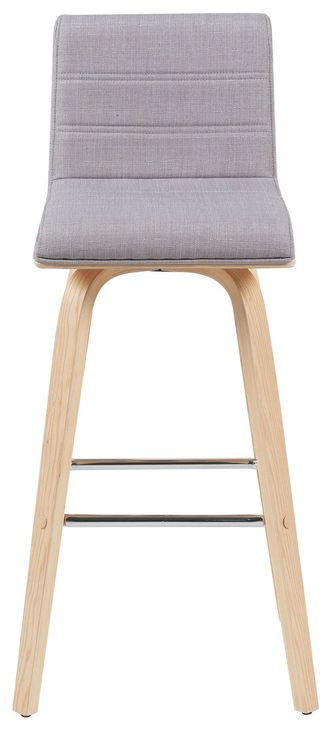 Vienna Oak and Gray Upholstered Swivel Bar Stool