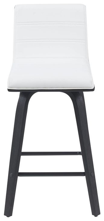 Vienna Brushed Black and White Upholstered Swivel Counter Height Stool