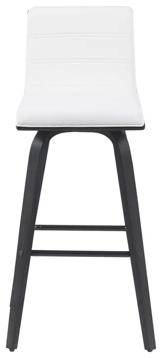 Vienna Brushed Black and White Upholstered Swivel Bar Stool