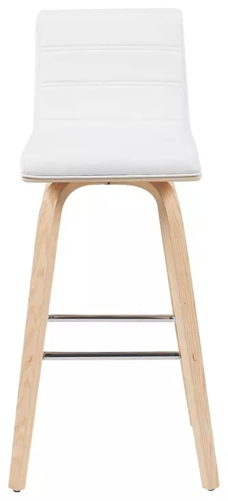 Vienna Oak and White Upholstered Swivel Bar Stool