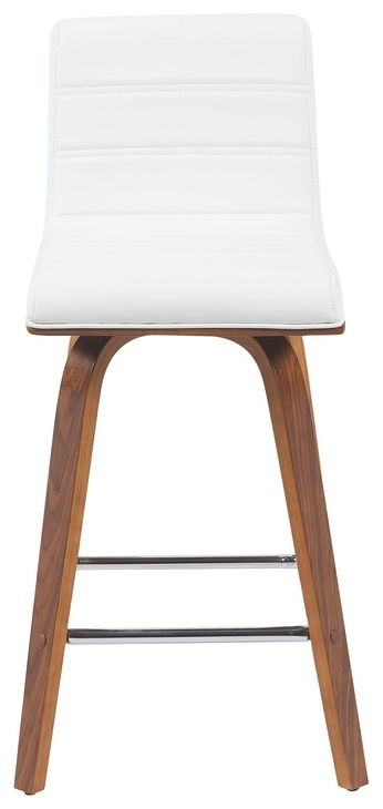 Vienna Walnut and White Upholstered Swivel Counter Height Stool