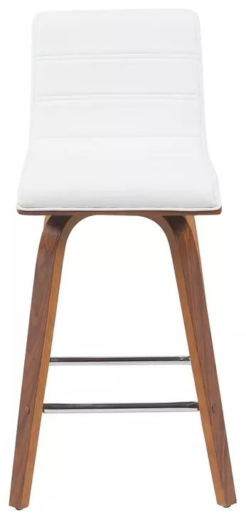 Vienna Walnut and White Upholstered Swivel Counter Height Stool