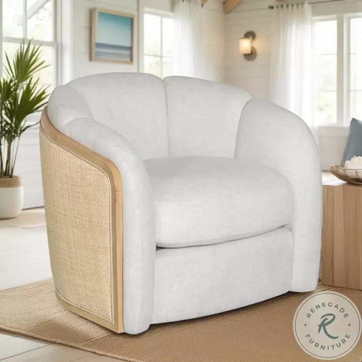 Violet Soft Oat Fabric Performance Fabric Accent Chair