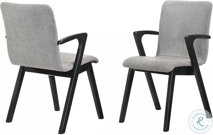 Varde Black And Grey Fabric Dining Chair Set Of 2