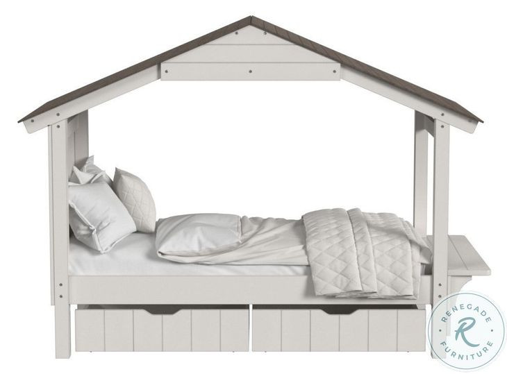 Lodge Cookies and Cream Twin Storage Bed with Full Roof