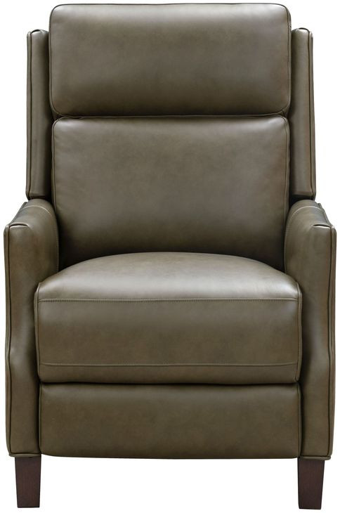 Ledger Oasis Olive Leather Push Thru The Arms Recliner