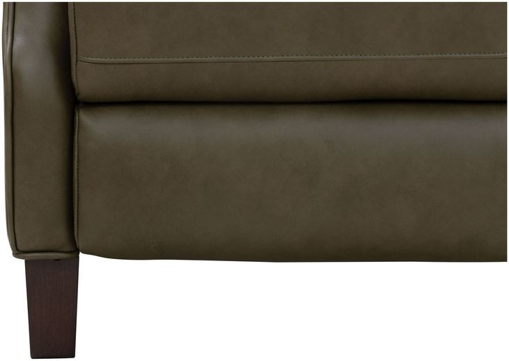 Ledger Oasis Olive Leather Push Thru The Arms Recliner