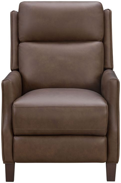 Ledger Oasis Walnut Leather Push Thru The Arms Recliner