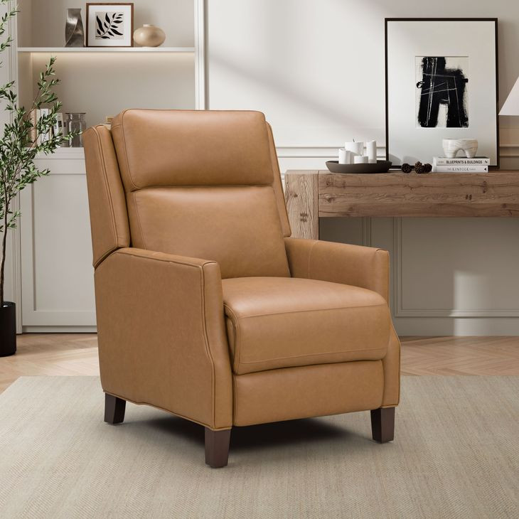 Ledger Santa Fe Brandy Leather Power Recliner with Power Lumbar and USB Charging