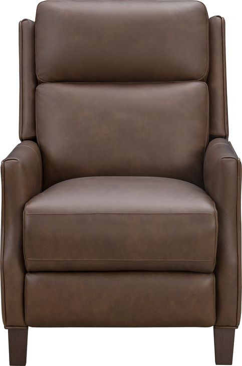 Ledger Oasis Walnut Leather Push Thru The Arms Recliner