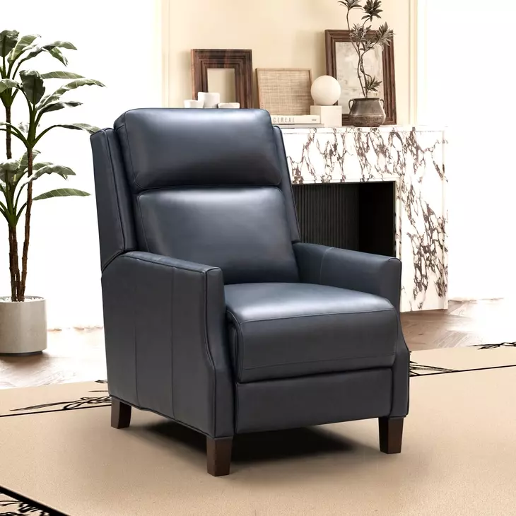 Ledger Santa Fe Ocean Leather Power Recliner with Power Headrest and USB Charging