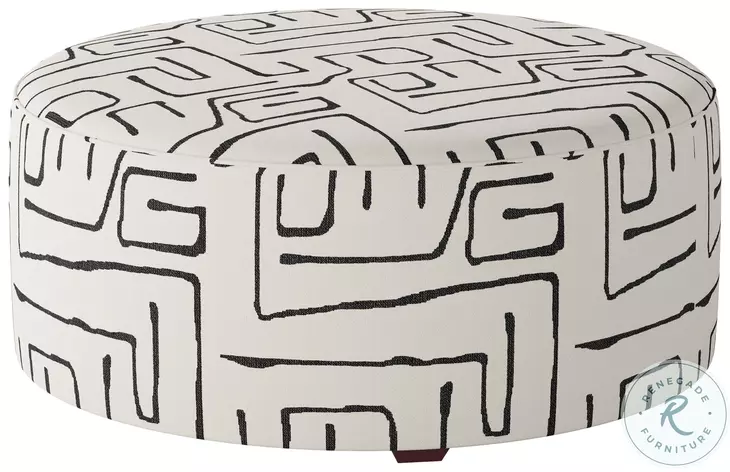 Durango Fossil Ebony Round Cocktail Ottoman