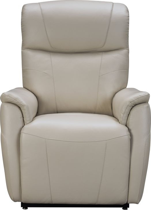 Leighton Laurel Cream Leather Lay Flat Power Lift Recliner with Power Headrest and Power Lumbar