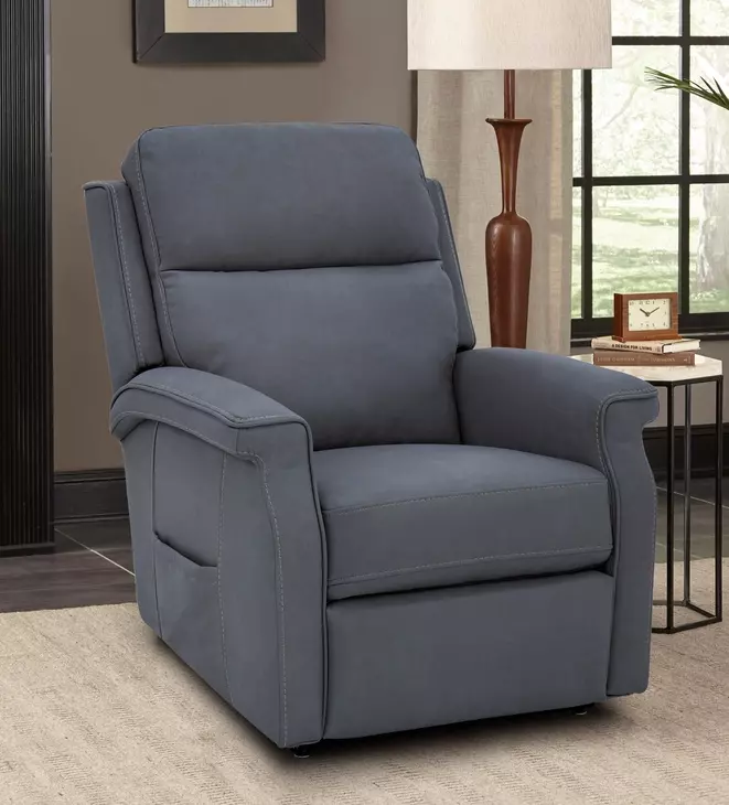 Lena Cappricio Slate Performance Fabric Power Lift Recliner with USB Charging and 2 Zone Heat