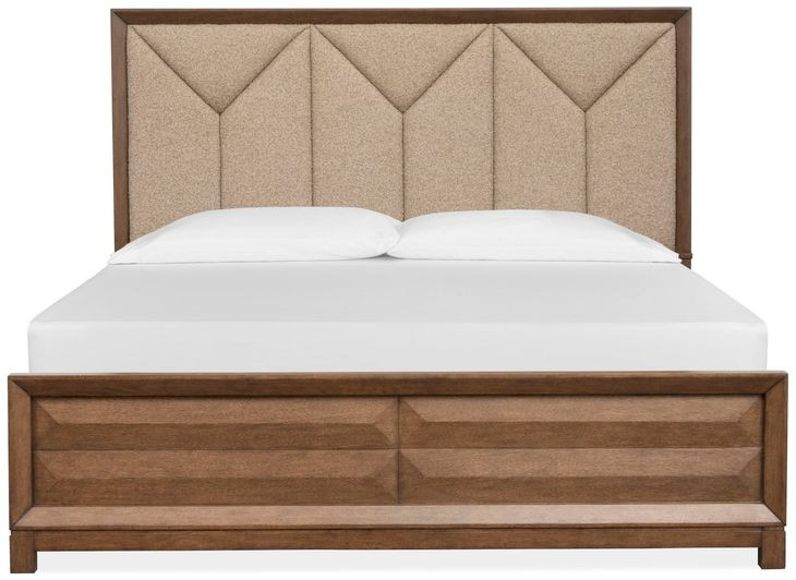 Callisto Bourbon Brown and Santa Cruz California King Upholstered Panel Bed