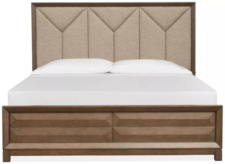 Callisto Bourbon Brown and Santa Cruz King Upholstered Panel Bed