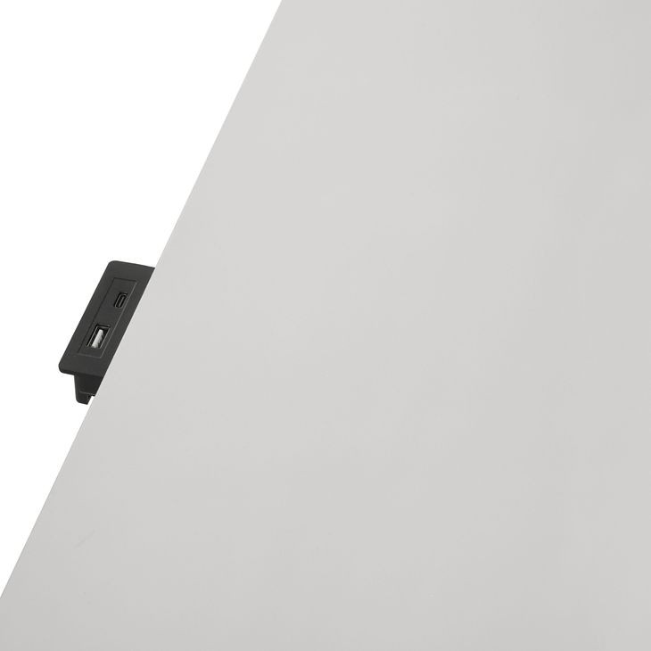 Stardust White 2 Drawer Nightstand with USB Charging and LED