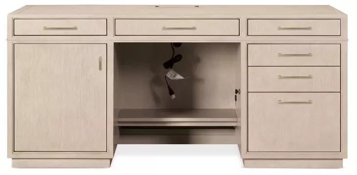 Marlowe Polished Limestone 60" Credenza Desk