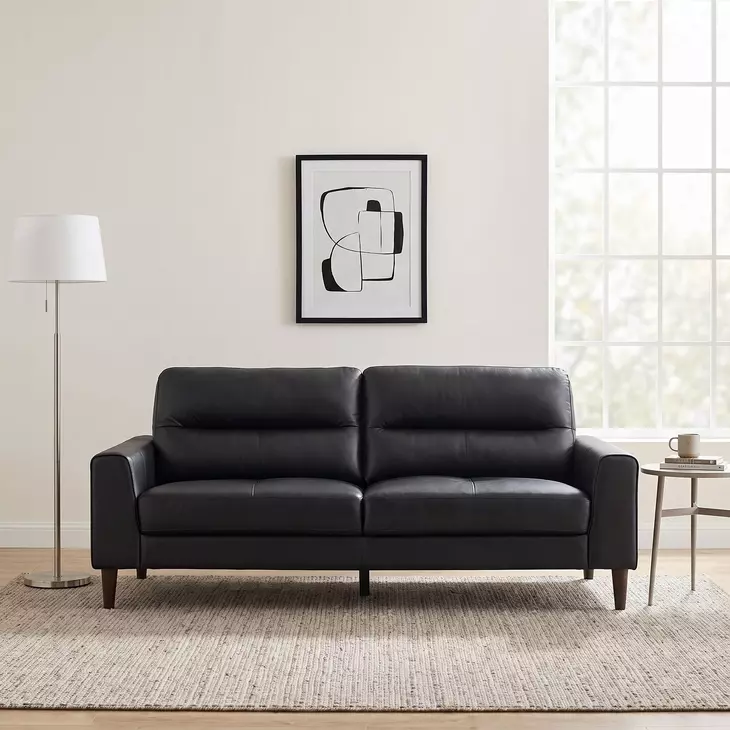 Lewes Black 76" Sofa