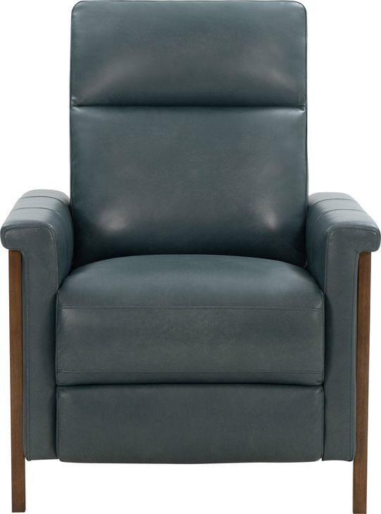 Lewiston Roma Bluegray Leather Push Thru The Arms Recliner