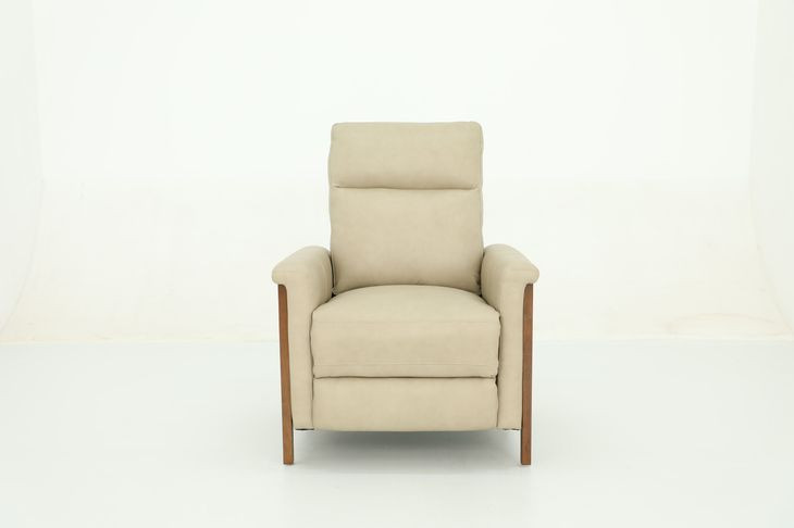 Lewiston Cashmere Stone Leather Push Thru The Arms Recliner