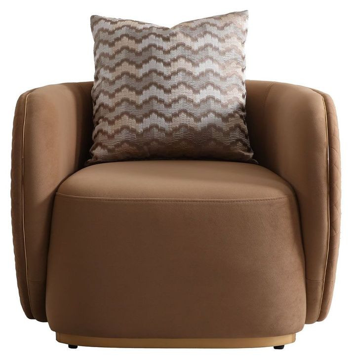 Ariana Gold and Caramel Velvet Accent Chair