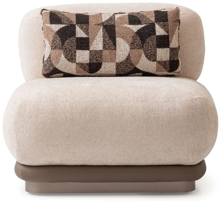 Bristol Point Fawn Armless Chair with Pillow