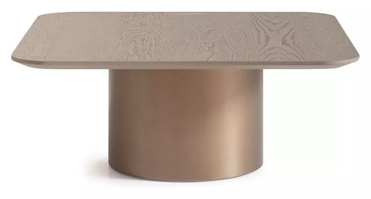 Canberra Light Ash and Antique Gold Short Cocktail Table