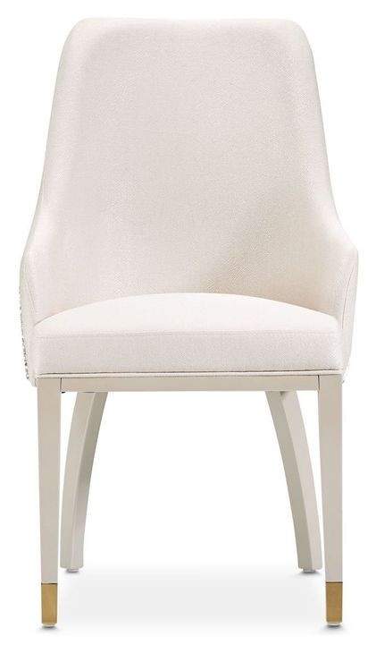 Monaco Elegance Shimmer Ivory and Almond Dining Arm Chair